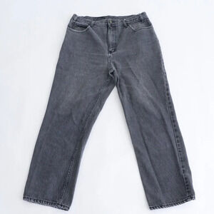 Vintage Stash Black Slight Fade High Waisted Straight Leg Denim Jeans Size 38X30